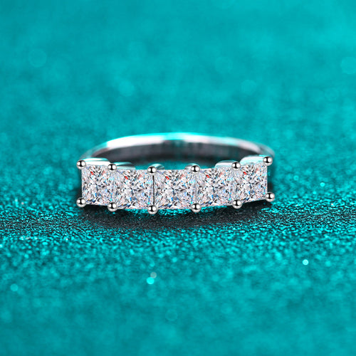2 CTW 18K Plated Stackable Square Moissanite Ring