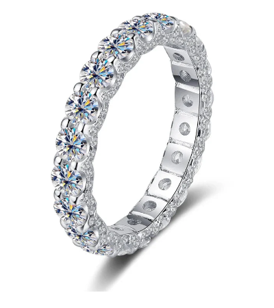 2.2 CTTW Moissanite Diamond Ring in 925 Silver (One Piece)