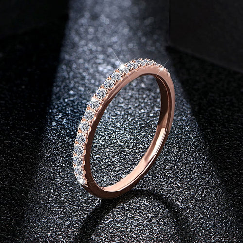 925 Rose Gold Moissanite Ring for Women