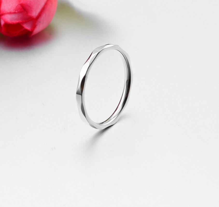 Korean Style Titanium Steel Couple Rings - Rose Gold