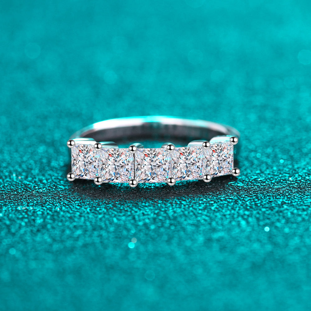 2CTTW 18K Plated Stackable Square Moissanite Ring