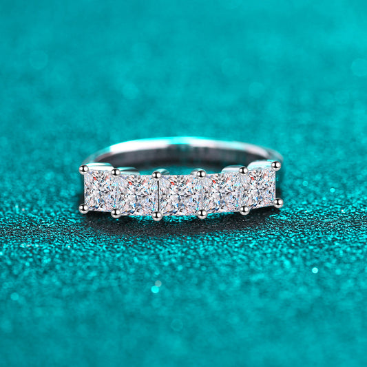 2CTTW 18K Plated Stackable Square Moissanite Ring