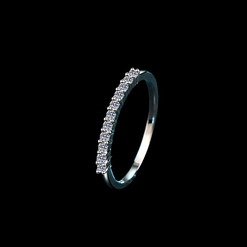 S925 Silver Ring with 16-Point Moissanite Engagement
