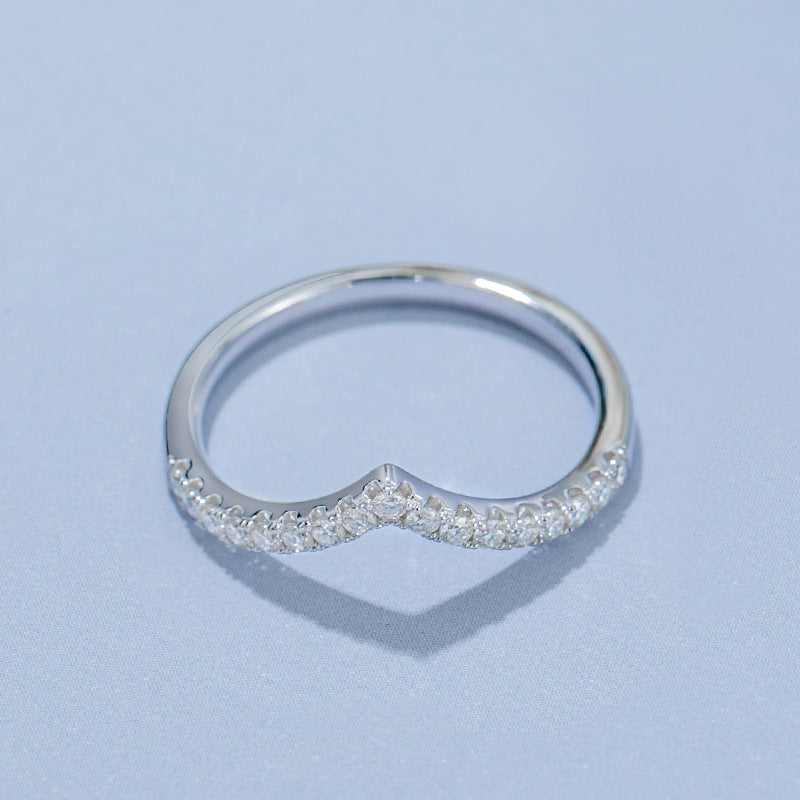 Moissanite Ring S925 Silver Plated Band Jewelry