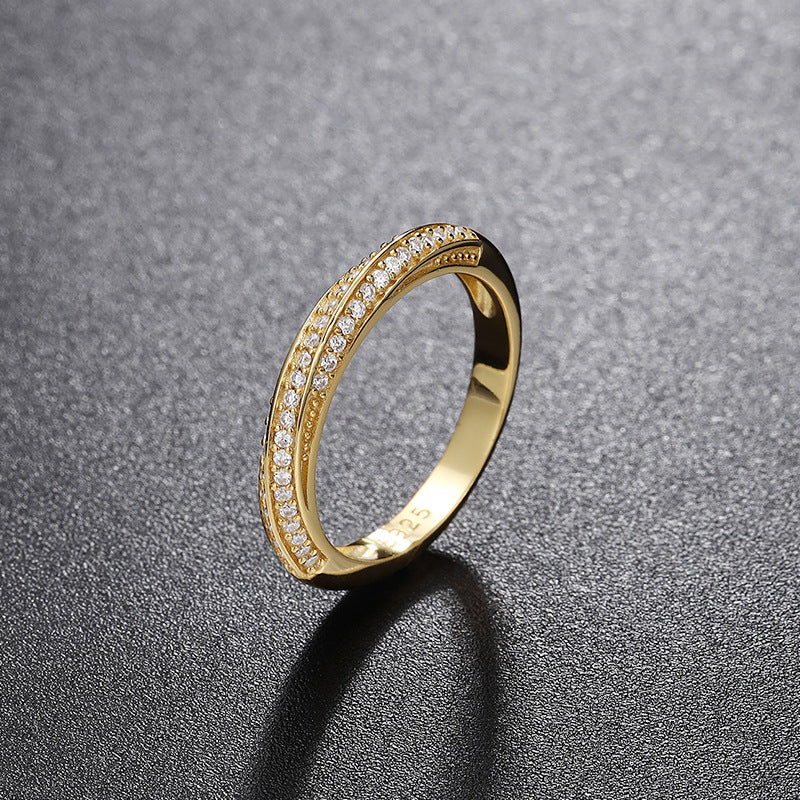 Mobius Strip Moissanite Cord for Women's Braiding Ring