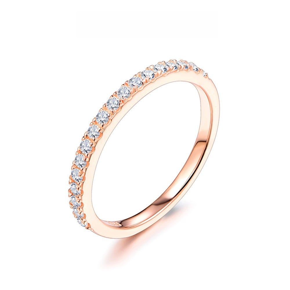 925 Rose Gold Moissanite Ring for Women